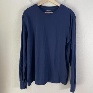 American Giant Shirt Mens Medium Blue Long Sleeve Made USA Cotton Crewneck